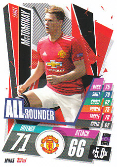 Scott McTominay Manchester United 2020/21 Topps Match Attax CL All Rounder #MNU03